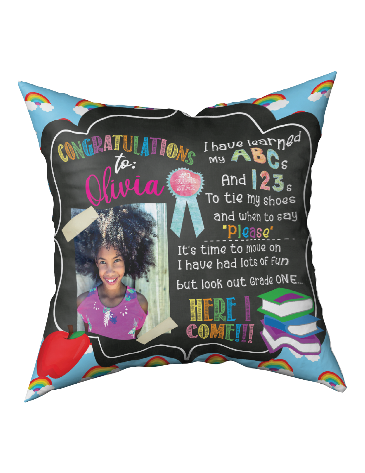 Female Learning Pillow w/ photo